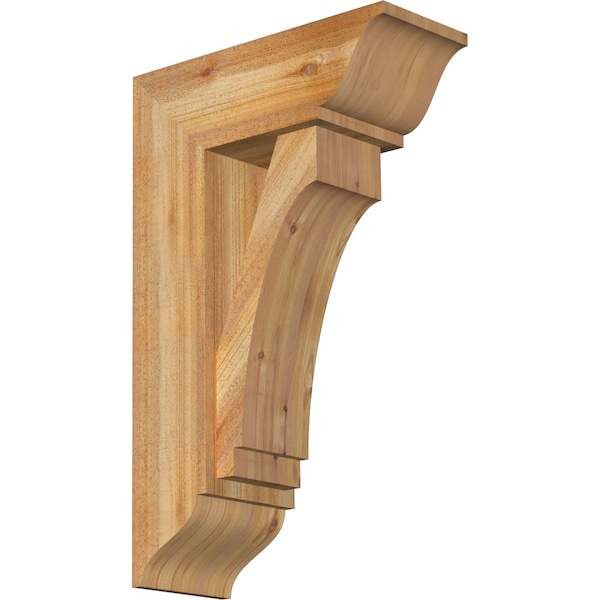 Ekena Millwork Imperial Traditional Rough Sawn Bracket w/ Offset Brace, Western Red Cedar, 8"W x 20"D x 32"H BKT0806X20X32IMP01RWR - main